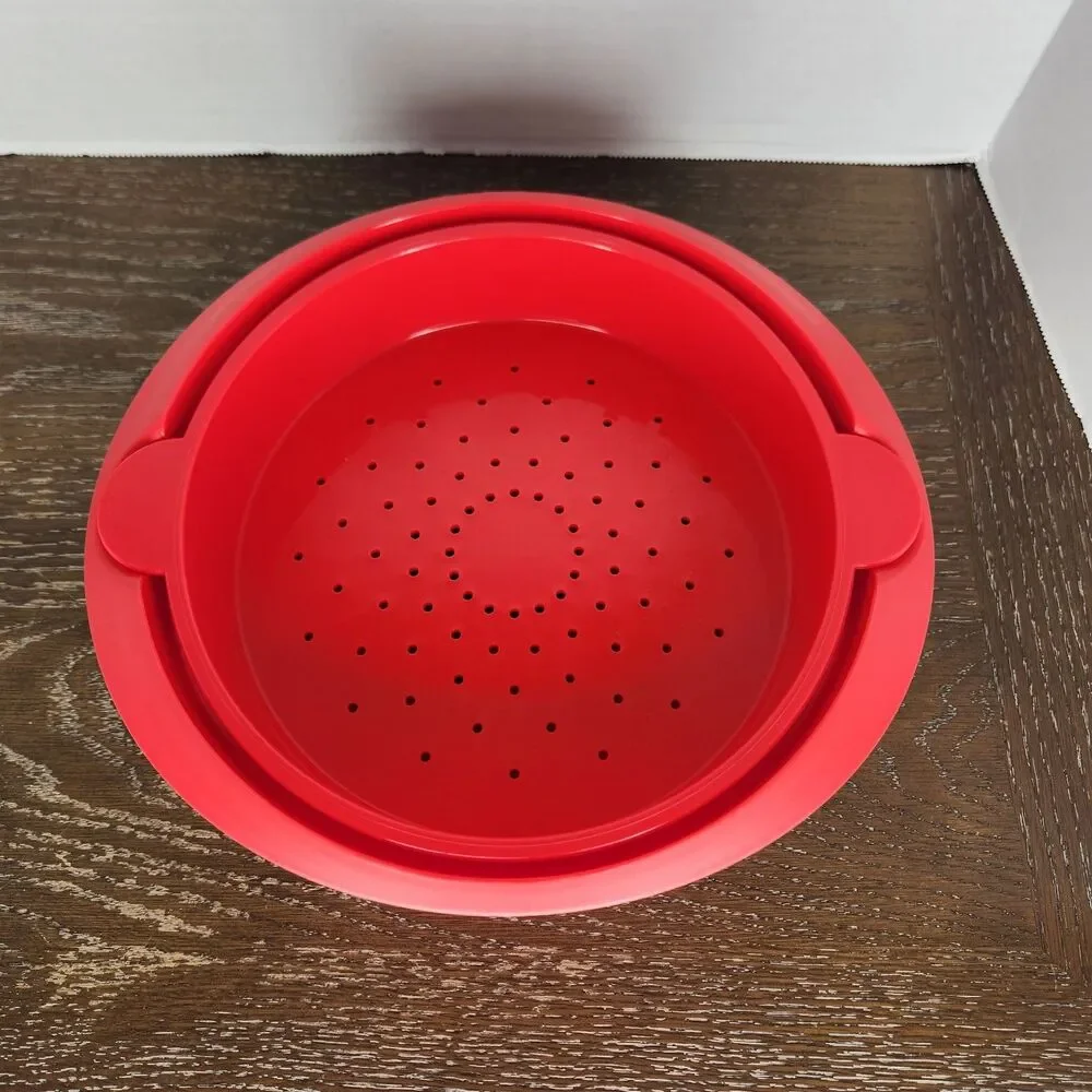 1.5 Qt Tupperware 3 Piece Tortilla Warmer Keeper Red/Pink #3222A-3, #7763A-3
